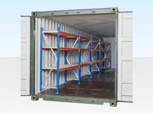 Adjustable, Heavy Duty Three Tier Container Racking (5 Bays)